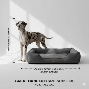 Alt text for image 3: Detailed view of the durable, chew-resistant dark grey fabric and reinforced stitching on a giant breed dog bed.