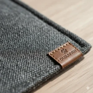 Close-up of scratch-resistant, furniture-grade upholstery fabric used on premium UK dog beds.