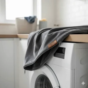 Alt text for image 3: Cutaway view of a forest green velvet dog bed showing the thick orthopaedic memory foam mattress base.
