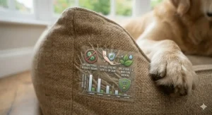 A diagram highlighting the naturally antibacterial and hypoallergenic properties of hemp fibres to keep beds fresh.
