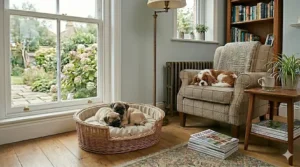 A lightweight, portable teacup dog bed suitable for travel in a car or for use in a pet carrier.