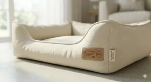 Illustration highlighting the sustainable, eco-friendly cotton sourcing for our hypoallergenic dog bed range.