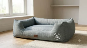 A comfortable, hypoallergenic dog bed designed to reduce allergens and skin irritation.