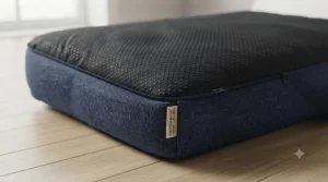 Anti-slip fabric on the base of the dog bed to keep it stable on hard flooring.