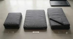 A selection of different crate mattress sizes from extra-small to extra-large.