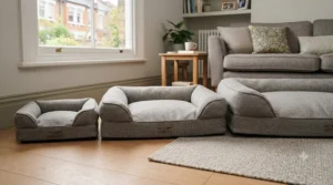 A lineup of small, medium, and large anti-allergy dog beds tested for UK homes.