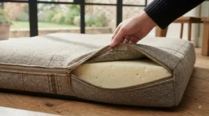 Low-profile dog bed with easy access for senior dogs suffering from joint stiffness.