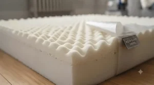 Cutaway view of memory foam inside an orthopedic dog bed for incontinence, offering joint relief for senior dogs.