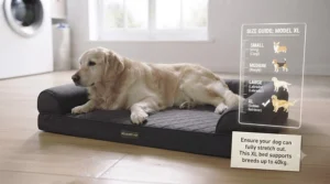 Vet-recommended orthopaedic dog bed providing optimal comfort for pets healing after cruciate ligament operations.