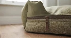 A heavy-duty, chew-resistant designer dog bed built for active dogs who love to nest.