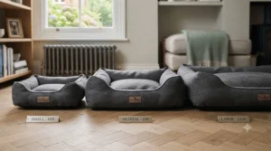 Small, medium, and large size options available in our range of non-slip dog beds for all breeds.